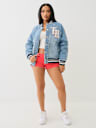 CHAQUETA TIPO BOMBER DE MEZCLILLA EXTRAGRANDE