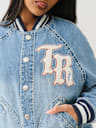 CHAQUETA TIPO BOMBER DE MEZCLILLA EXTRAGRANDE