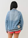 CHAQUETA TIPO BOMBER DE MEZCLILLA EXTRAGRANDE
