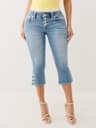 LOW RISE BUTTON HEM FLAP CAPRI 