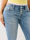 LOW RISE BUTTON HEM FLAP CAPRI 