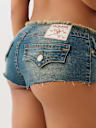 BANDLESS WAIST HOT DENIM SHORTS