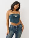 TOP DE MEZCLILLA DE AJUSTE BANDEAU