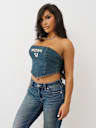 TOP DE MEZCLILLA DE AJUSTE BANDEAU