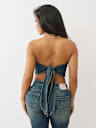 TOP DE MEZCLILLA DE AJUSTE BANDEAU