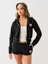 CROPPED BIG T ZIP HOODIE
