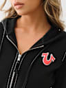 CROPPED BIG T ZIP HOODIE
