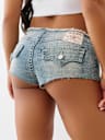 BANDLESS WAIST HOT DENIM SHORTS
