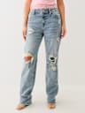 SARA HIGH RISE DISTRESSED STRAIGHT JEAN