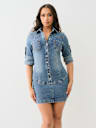 Y2K MINI DENIM SHIRT DRESS