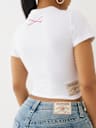 CAMISETA CORTA CON LOGOTIPO DE BUDDHA EN CONTRASTE