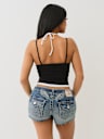 CONTRAST LAYERED HALTER CAMI TOP
