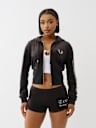 VELOUR CRYSTAL ZIP HOODIE