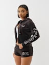 VELOUR CRYSTAL ZIP HOODIE