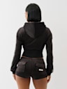 VELOUR CRYSTAL ZIP HOODIE