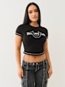 CRYSTAL HORSESHOE APPLIQUE BABY TEE