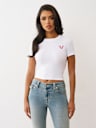 CAMISETA PEQUEÑA CON GRÁFICO DE SETAS Y CRISTALES