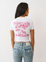 CAMISETA PEQUEÑA CON GRÁFICO DE SETAS Y CRISTALES
