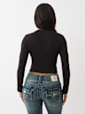 RIBBED FADED LOGO HENLEY
