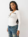 RIBBED FADED LOGO HENLEY