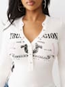 RIBBED FADED LOGO HENLEY
