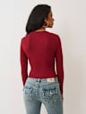 RIBBED FADED LOGO HENLEY