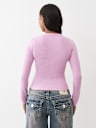 RIBBED FADED LOGO HENLEY