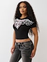 CRYSTAL WING SHORT SLEEVE BABY TEE