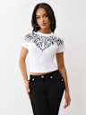 CRYSTAL WING SHORT SLEEVE BABY TEE