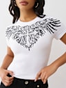CRYSTAL WING SHORT SLEEVE BABY TEE
