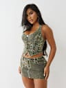 CAMO LEOPARD BIG T HALTER TOP