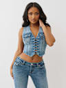 LACE UP DENIM VEST