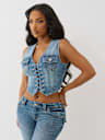 LACE UP DENIM VEST