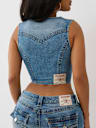 LACE UP DENIM VEST