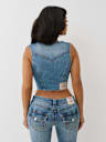 LACE UP DENIM VEST