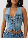 LACE UP DENIM VEST