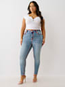 PLUS JENNIE MID RISE SUPER T CURVY SKINNY JEAN