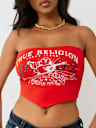 LOGO STRAPLESS SCARF TOP