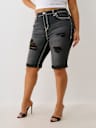 PLUS RILEY MID RISE DISTRESSED SUPER T BERMUDA SHORT