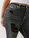 PLUS RILEY MID RISE DISTRESSED SUPER T BERMUDA SHORT