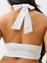 CRYSTAL PLUNGE HALTER TOP