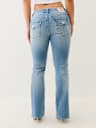 JEANS CORTE DE BOTA BECCA DE TIRO MEDIO CON CRISTAL