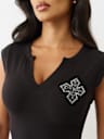 CRYSTAL LOGO CREST BABY TEE