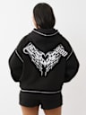 WINGED HEART APPLIQUE BOYFRIEND HOODIE
