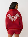 WINGED HEART APPLIQUE BOYFRIEND HOODIE