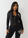 CRYSTAL TERRY TRACK JACKET