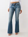 JOEY MID RISE BIG T CROSS FLARE JEAN