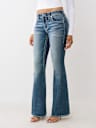 JOEY MID RISE BIG T CROSS FLARE JEAN