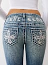 JOEY MID RISE BIG T CROSS FLARE JEAN