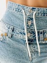 BOBBI DOUBLE WAISTBAND DISTRESSED BAGGY JEAN